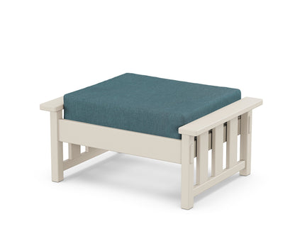 Martha Stewart by POLYWOOD® Acadia Deep Seating Ottoman in Sand / Ocean Teal