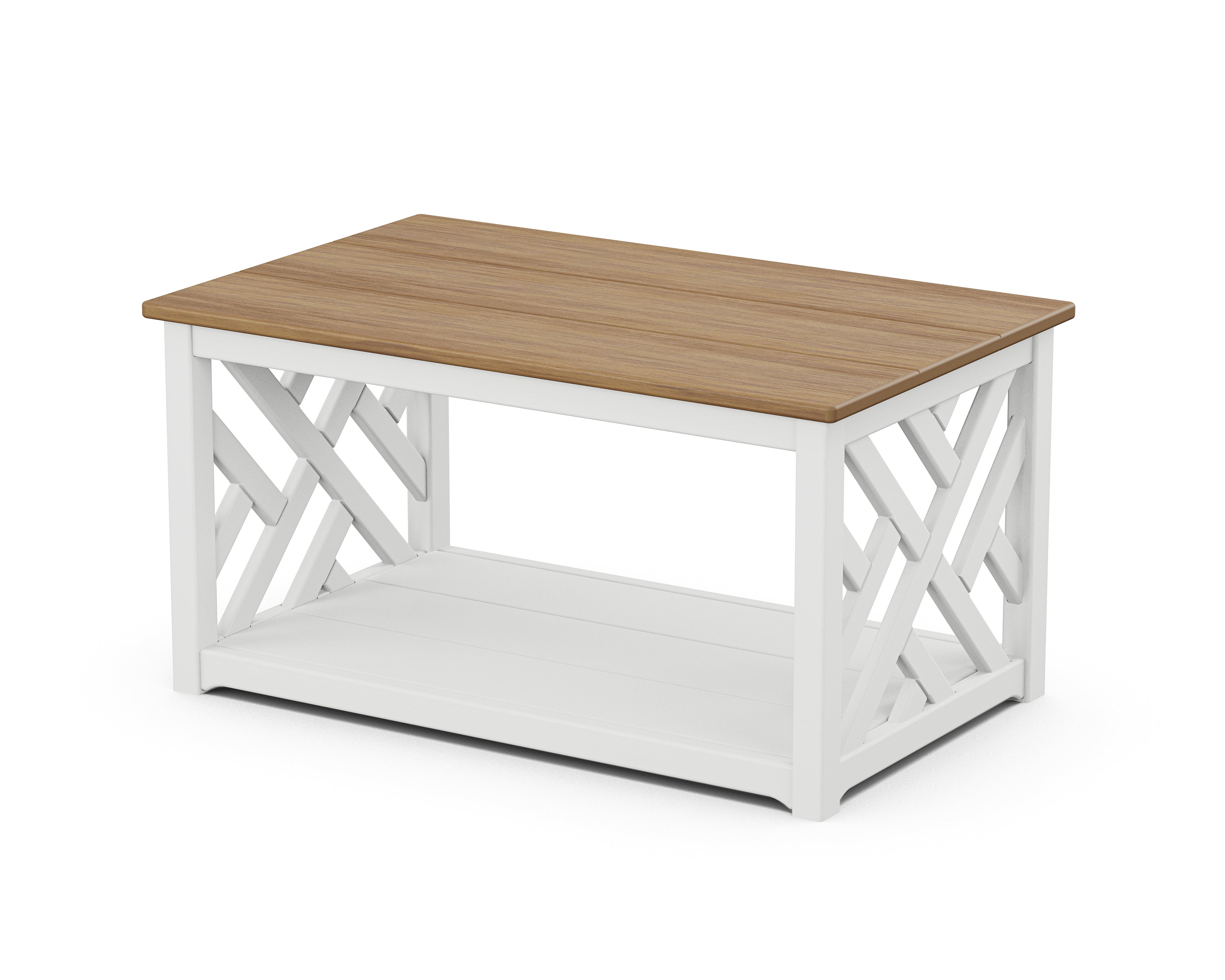 POLYWOOD® Chippendale Coffee Table in White / Natural