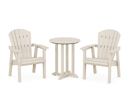 POLYWOOD® Seashell 3-Piece Round Farmhouse Bistro Dining Set in Sand