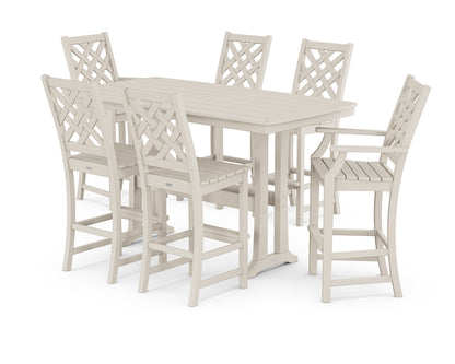 Country Living Wovendale 7-Piece Bar Set with Trestle Legs in Sand