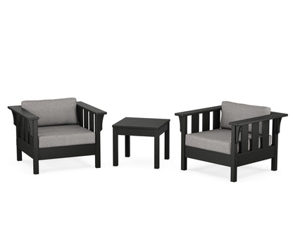 Martha Stewart by POLYWOOD® Acadia 3-Piece Deep Seating Set in Black / Grey Mist