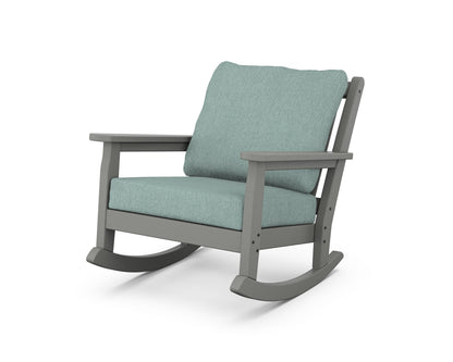 POLYWOOD® Chippendale Deep Seating Rocking Chair in Slate Grey / Glacier Spa