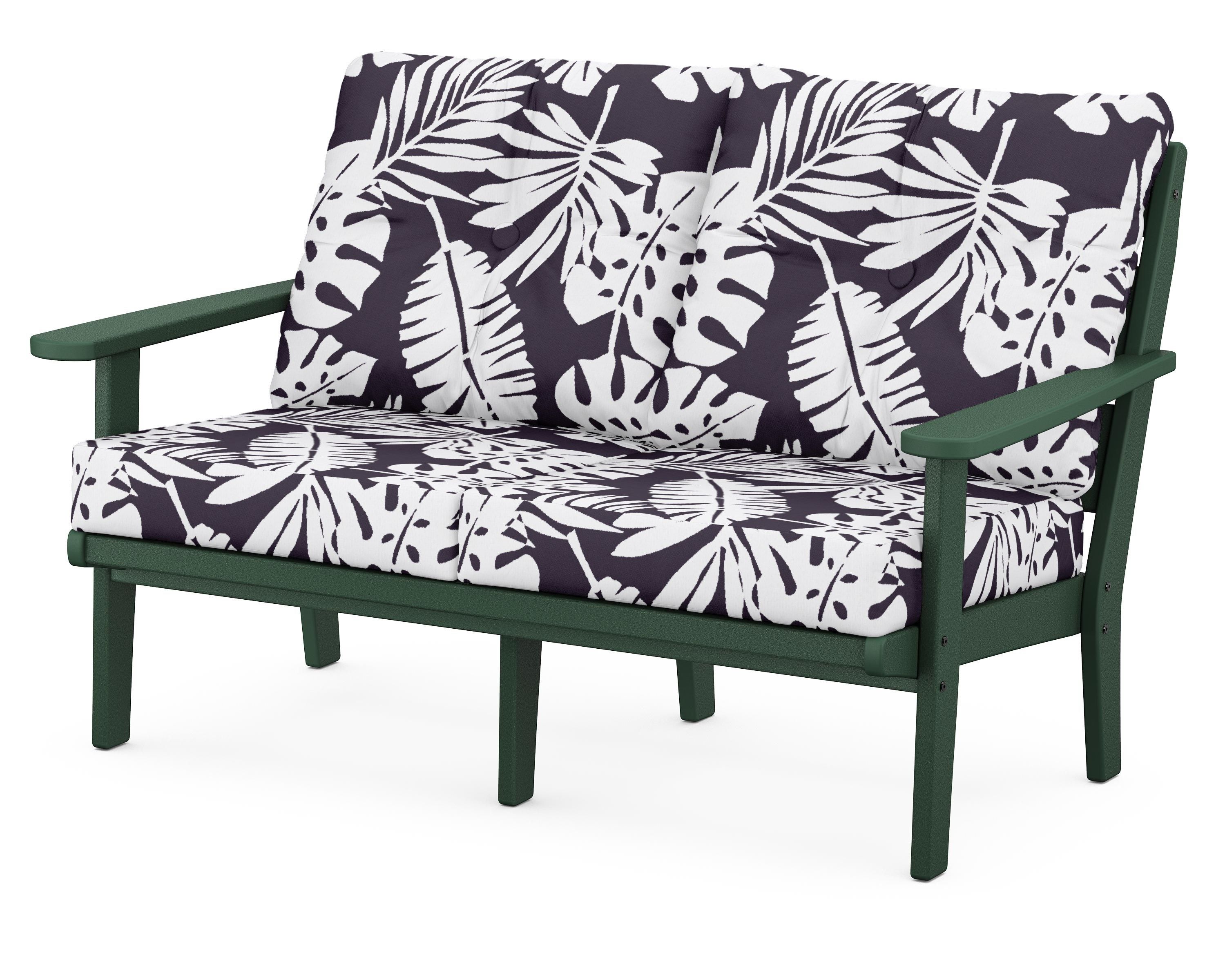 POLYWOOD® Lakeside Deep Seating Loveseat in Green / Leaf Navy