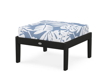 POLYWOOD® Braxton Deep Seating Ottoman in Black / Leaf Sky Blue