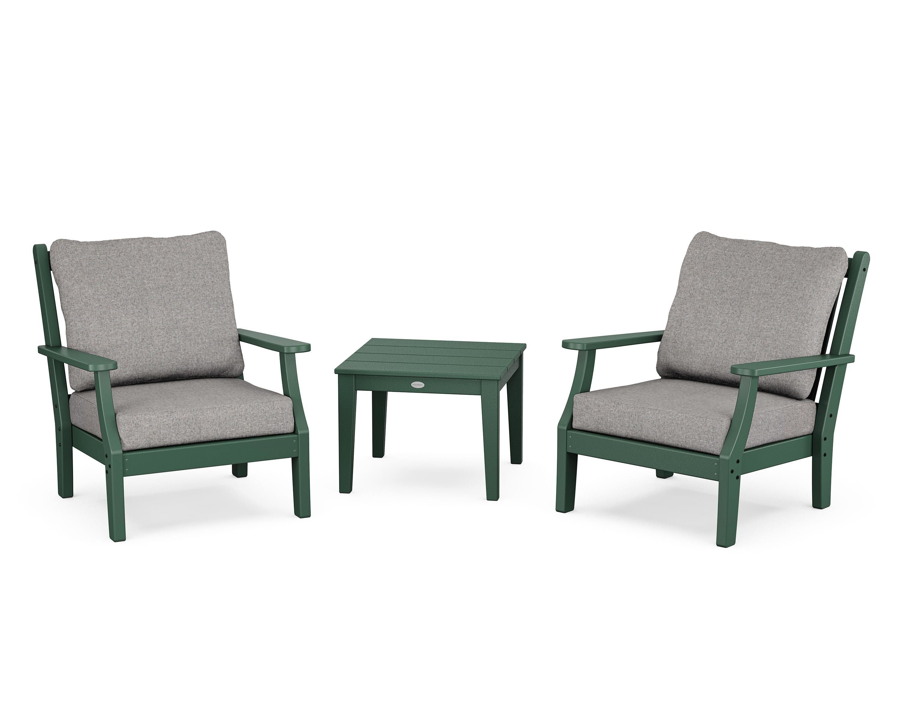 Country Living Wovendale 3-Piece Deep Seating Set in Green / Grey Mist