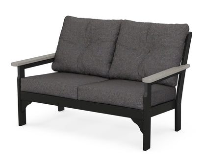 POLYWOOD® Vineyard Deep Seating Loveseat in Black / Driftwood / Ash Charcoal