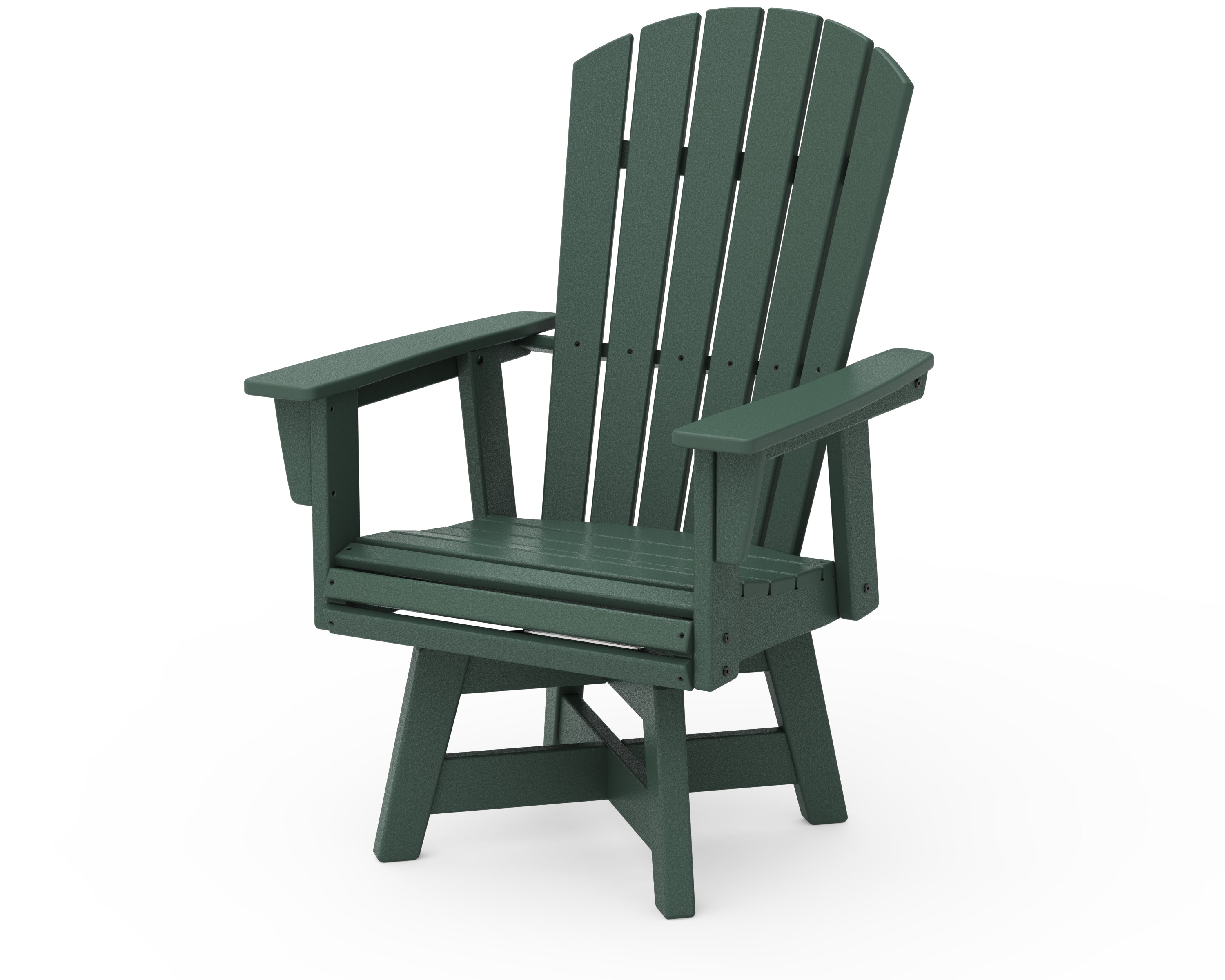 POLYWOOD® Nautical Curveback Adirondack Swivel Dining Chair in Green