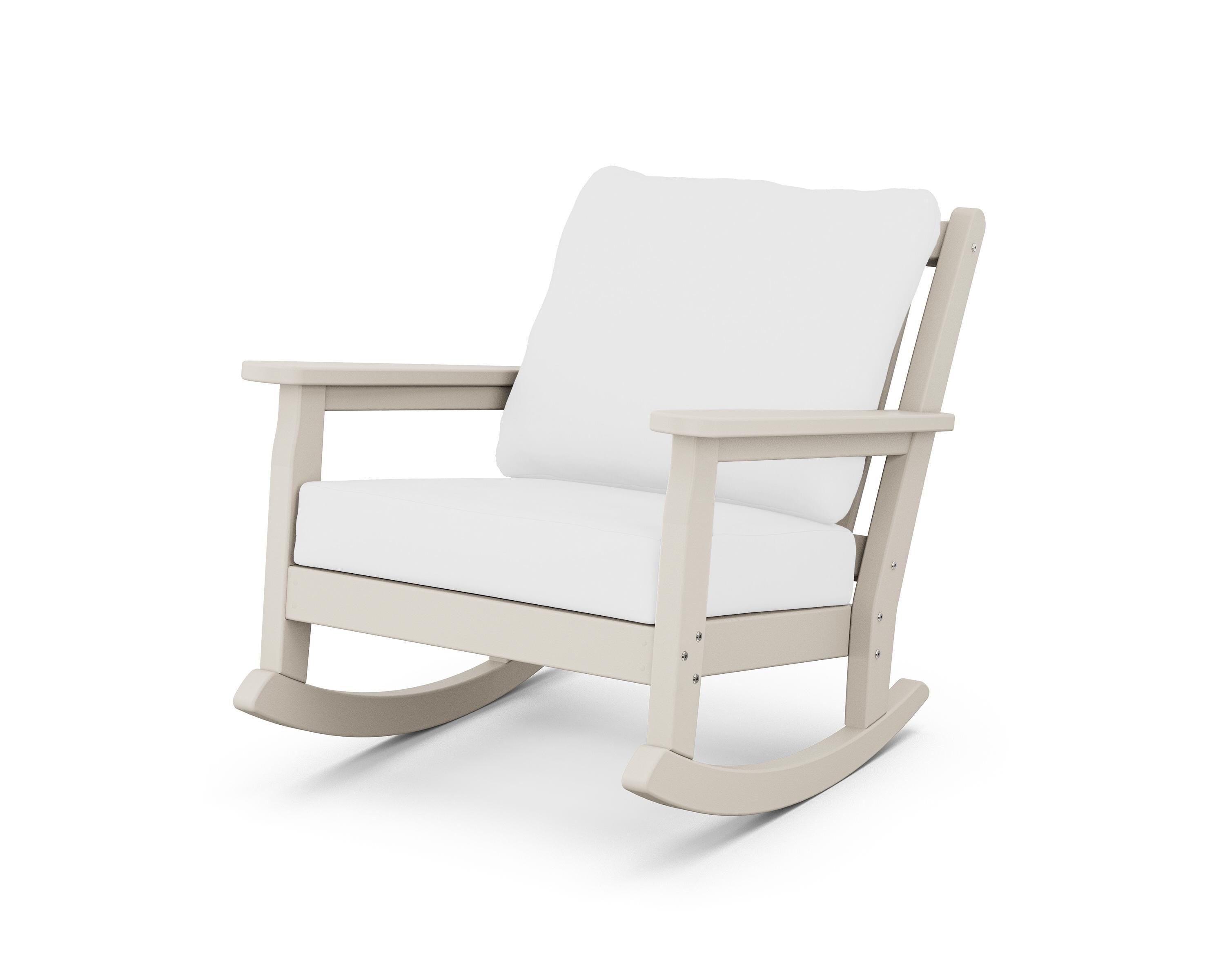 POLYWOOD® Chippendale Deep Seating Rocking Chair in Sand / Natural