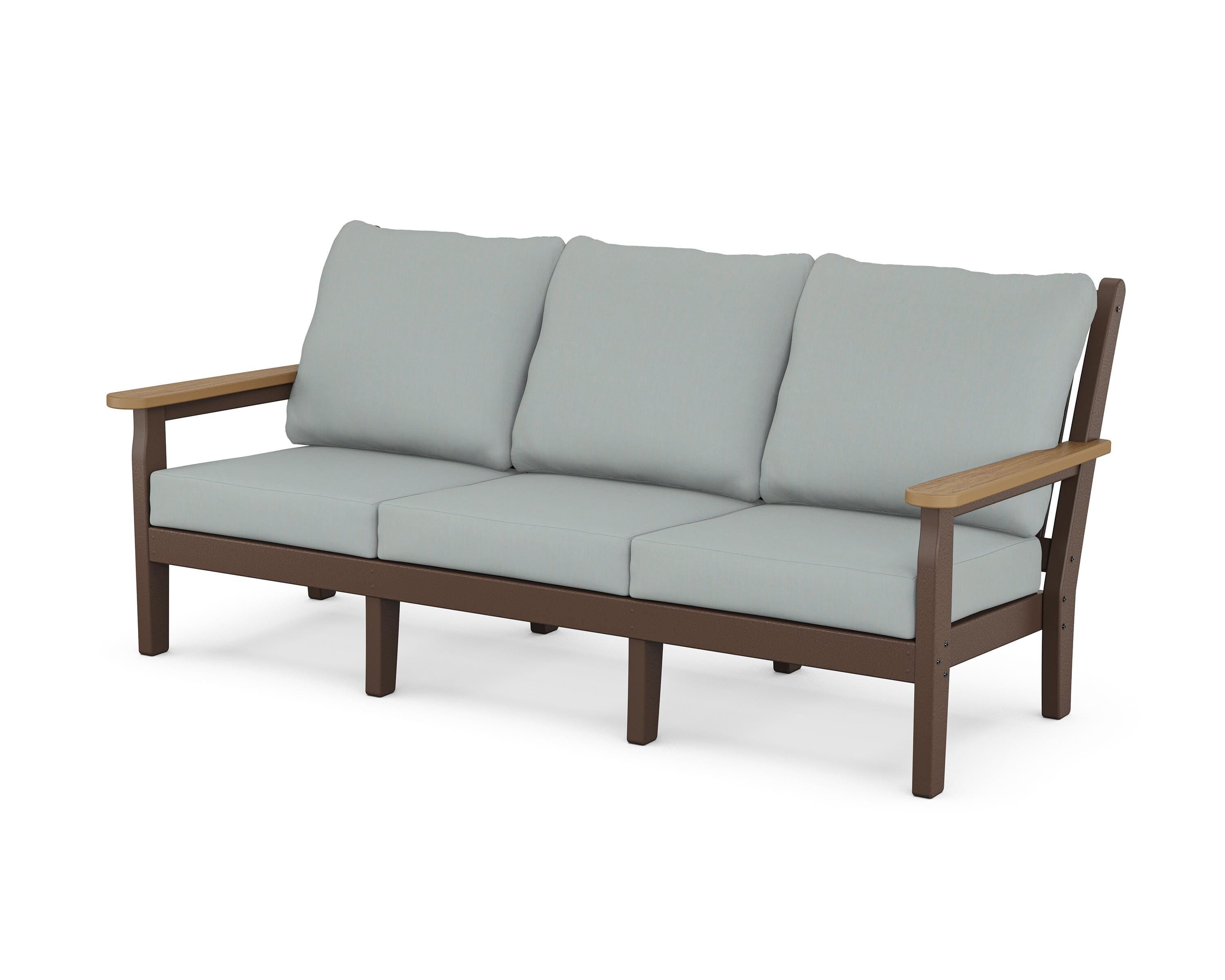 POLYWOOD® Chippendale Deep Seating Sofa in Mahogany / Natural / Spa