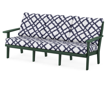 POLYWOOD® Lakeside Deep Seating Sofa in Green / Trellis Navy