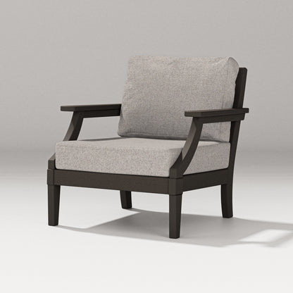 PW Designer Series Estate Lounge Chair in Vintage Coffee / Weathered Tweed