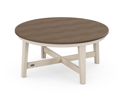 POLYWOOD® Newport 36" Round Coffee Table in Sand / Kona