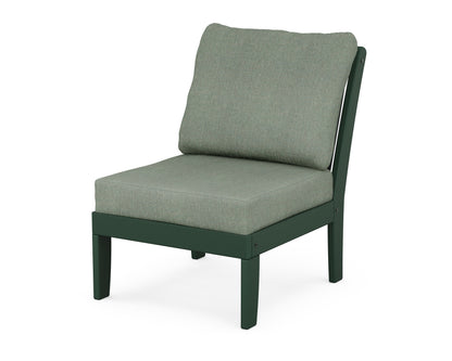 POLYWOOD® Braxton Modular Armless Chair in Green / Cast Sage
