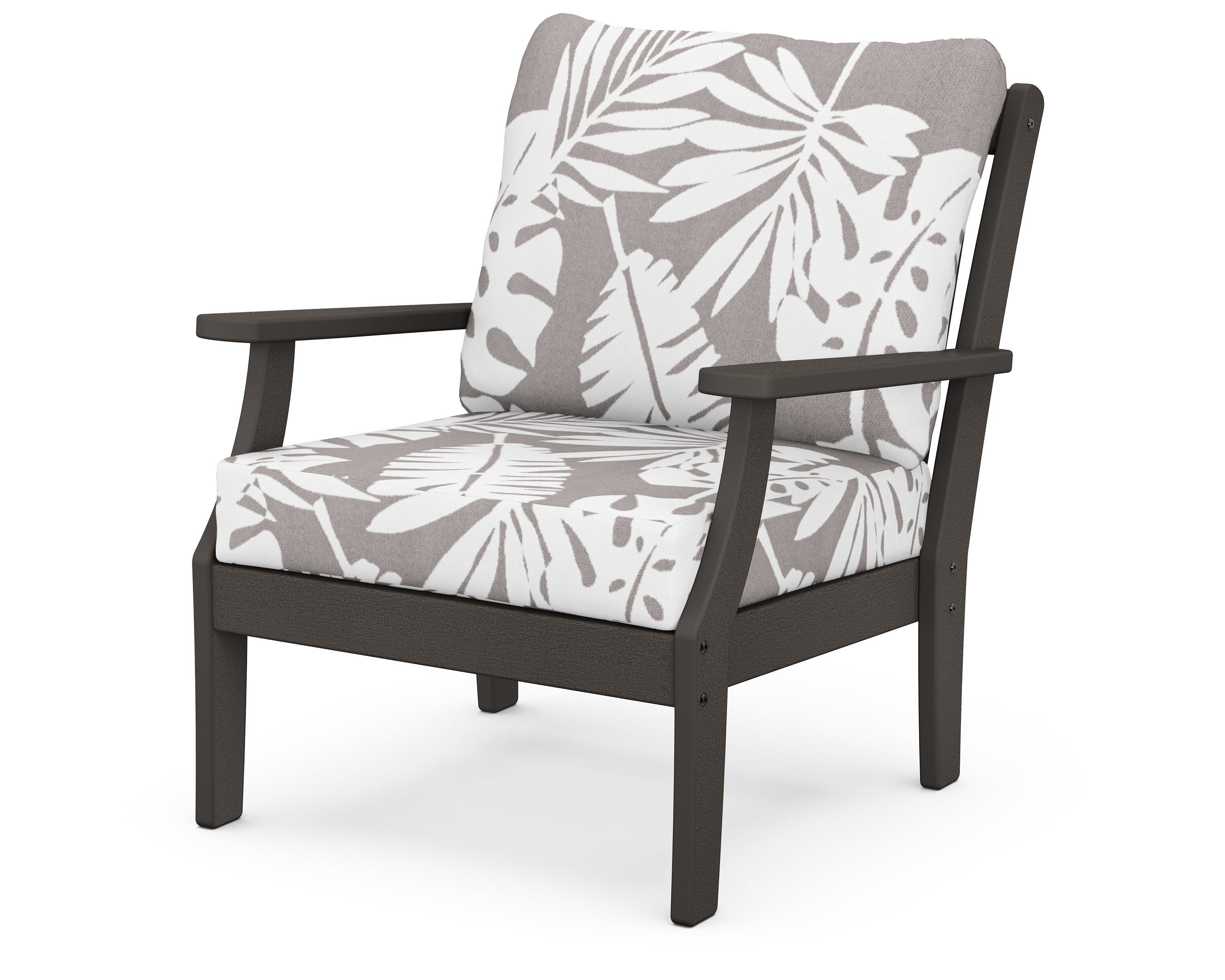 POLYWOOD® Braxton Deep Seating Chair in Vintage Coffee / Leaf Grey Mist