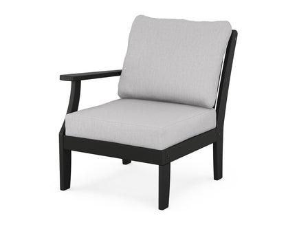 POLYWOOD® Braxton Modular Left Arm Chair in Black / Granite