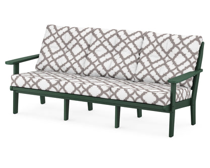 POLYWOOD® Lakeside Deep Seating Sofa in Green / Trellis Grey Mist