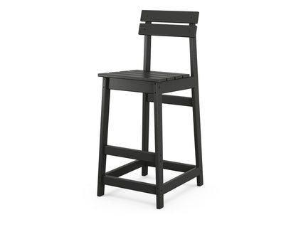 POLYWOOD® Modern Studio Plaza Bar Chair in Black