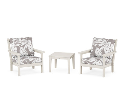 POLYWOOD® Chippendale 3-Piece Deep Seating Set in Sand / Leaf Grey Mist