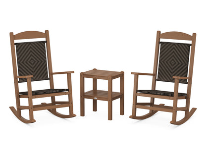 POLYWOOD® Presidential Woven Rocker 3-Piece Set in Teak / Cahaba