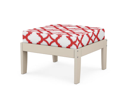 Unbranded Modular Ottoman - Classic in Sand / Trellis Crimson