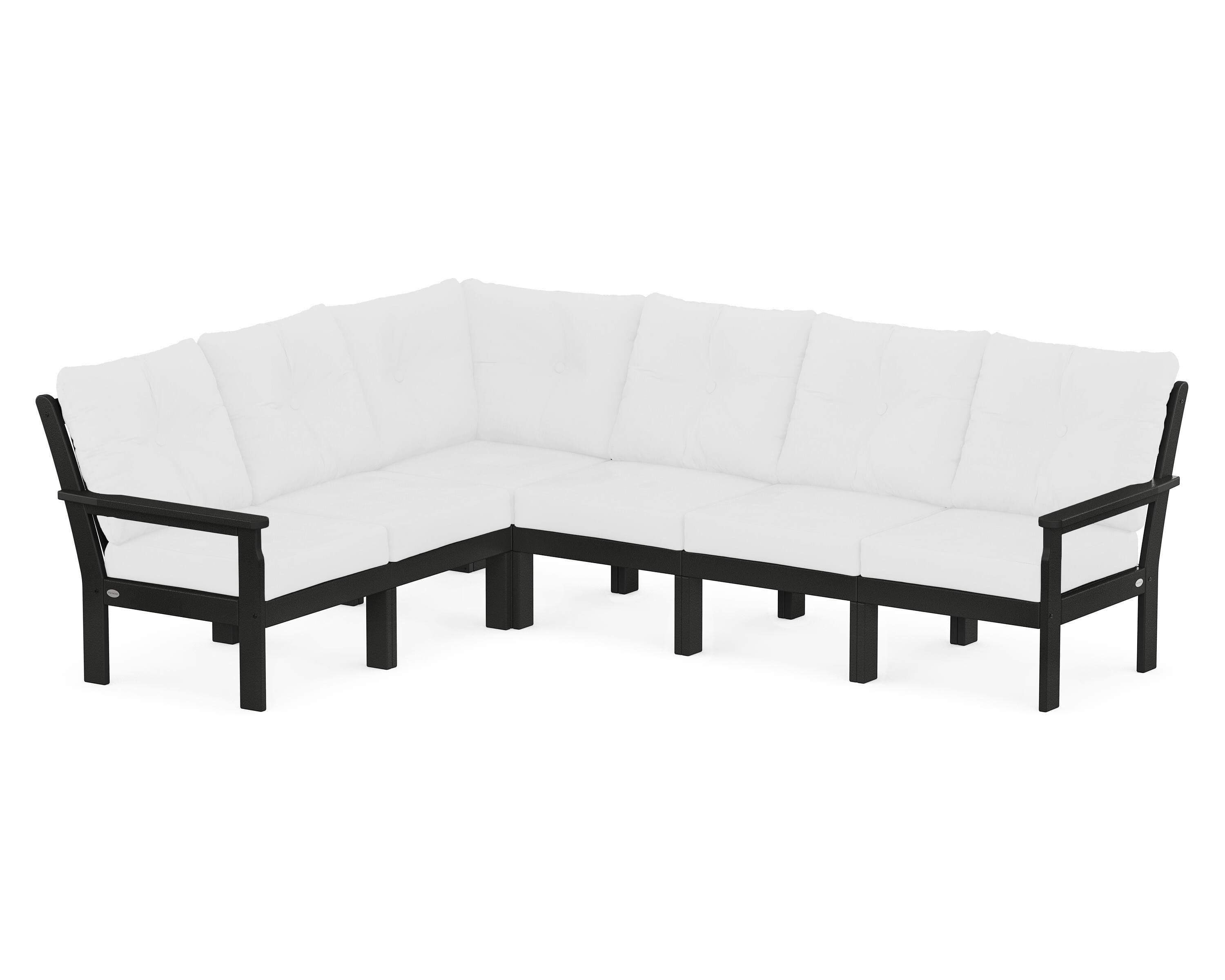POLYWOOD® Vineyard 6-Piece Sectional in Black / Natural