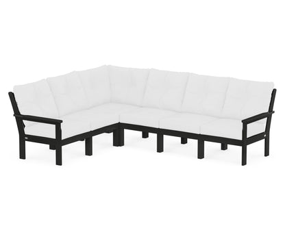 POLYWOOD® Vineyard 6-Piece Sectional in Black / Natural