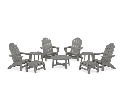 POLYWOOD® Vineyard Grand Adirondack 9-Piece Conversation Set in Slate Grey