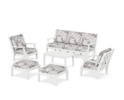 Country Living Wovendale 6-Piece Lounge Sofa Set in White / Leaf Grey Mist