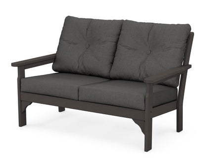 POLYWOOD® Vineyard Deep Seating Loveseat in Vintage Coffee / Spectrum Carbon