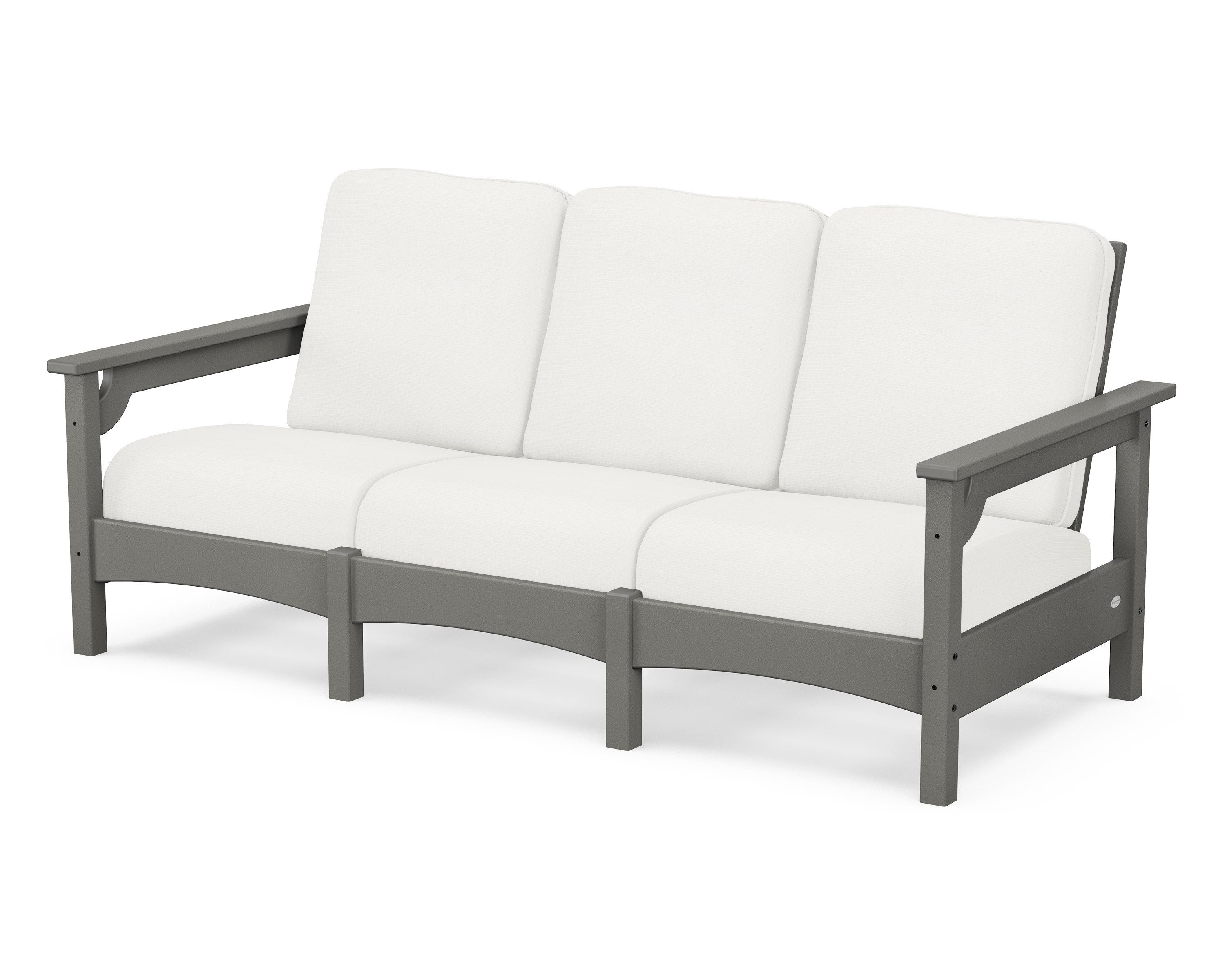 POLYWOOD® Club Sofa in Slate Grey / Natural Linen