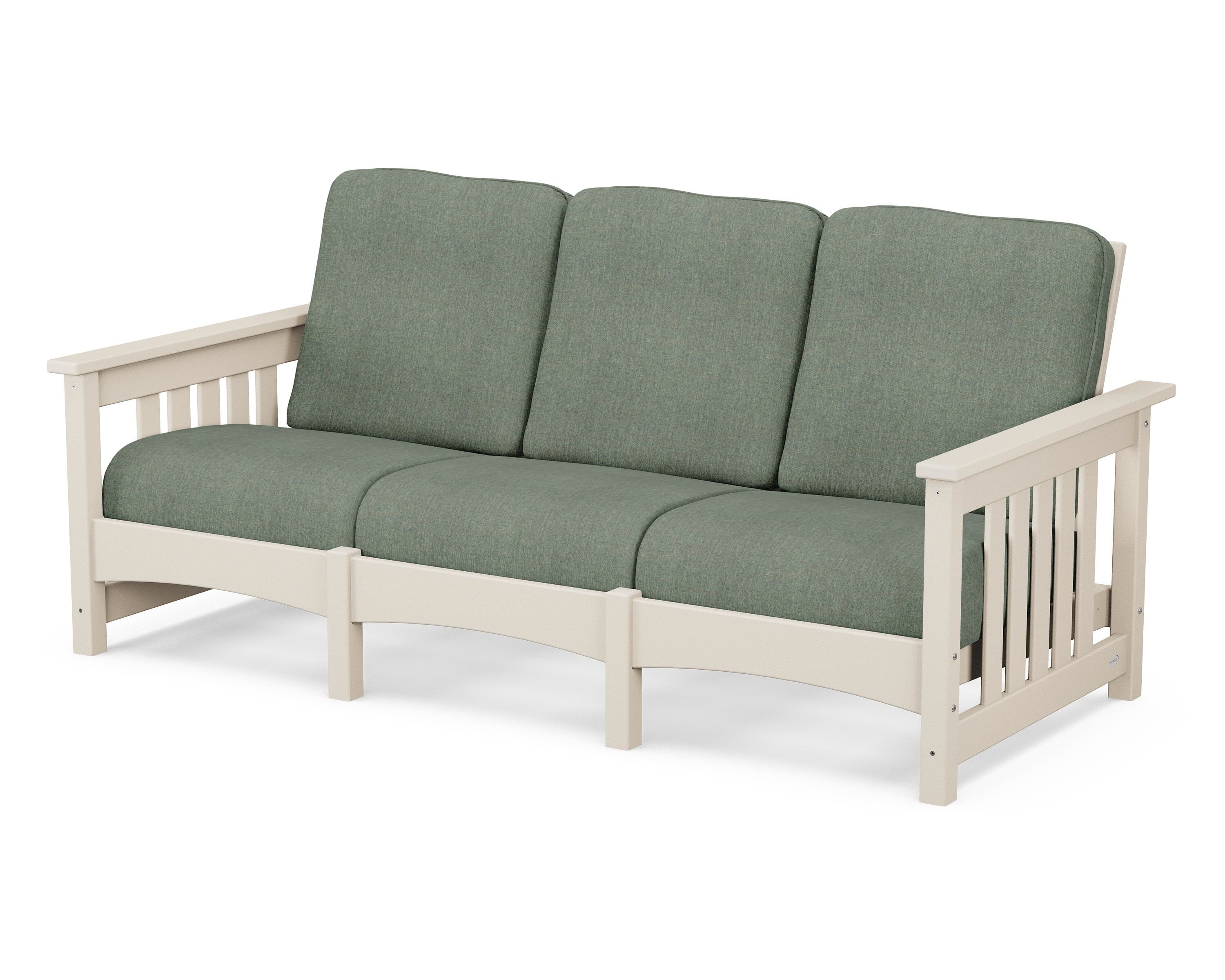 POLYWOOD® Club Mission Sofa in Sand / Cast Sage