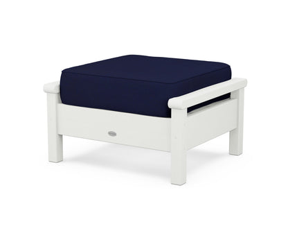 POLYWOOD® Harbour Deep Seating Ottoman in Vintage White / Navy