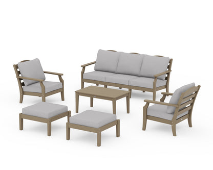 Draper James™ by  POLYWOOD® Savannah 6-Piece Lounge Sofa Set in Vintage Sahara / Granite
