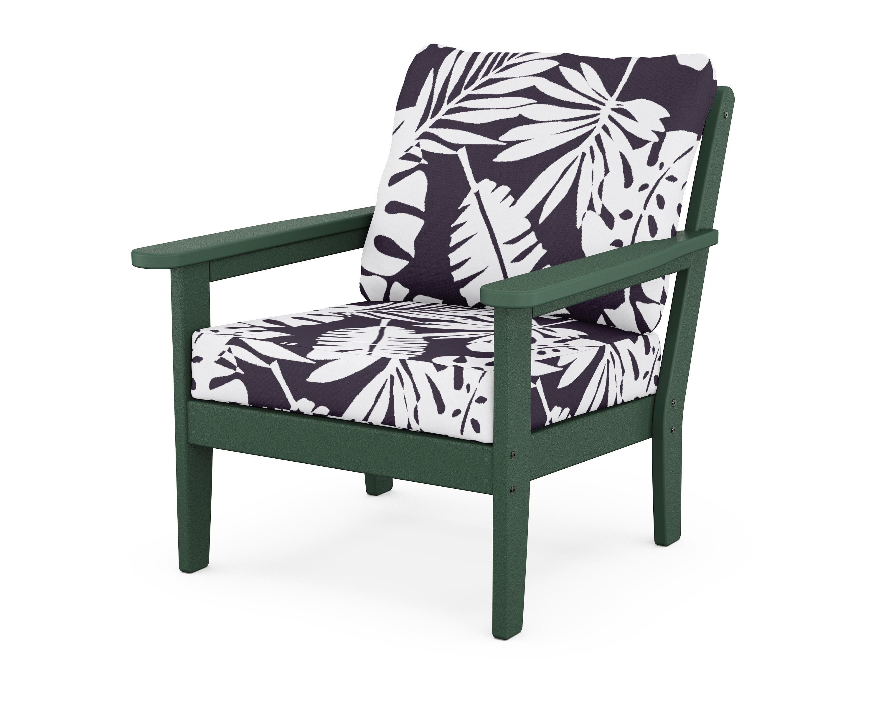 Country Living Cottage Deep Seating Chair in Green / Leaf Navy