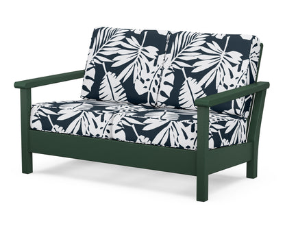 POLYWOOD® Harbour Deep Seating Loveseat in Green / Leaf Marine Indigo