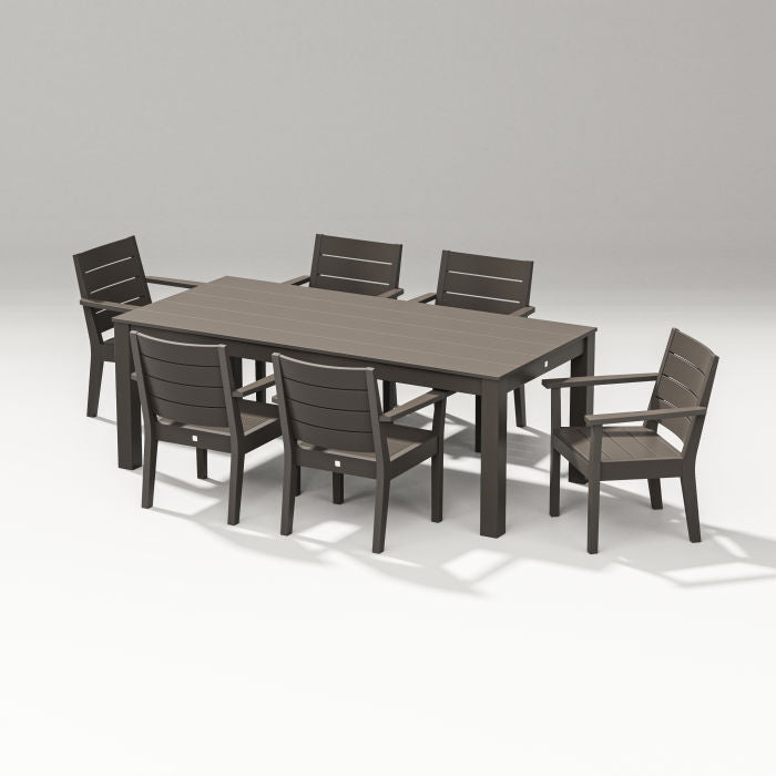 Latitude 7-piece Arm Chair Dining Set - Parsons 84"