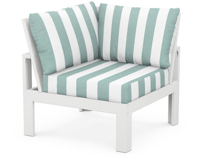 Unbranded Modular Corner Chair in White / Cabana Stripe Glacier Spa