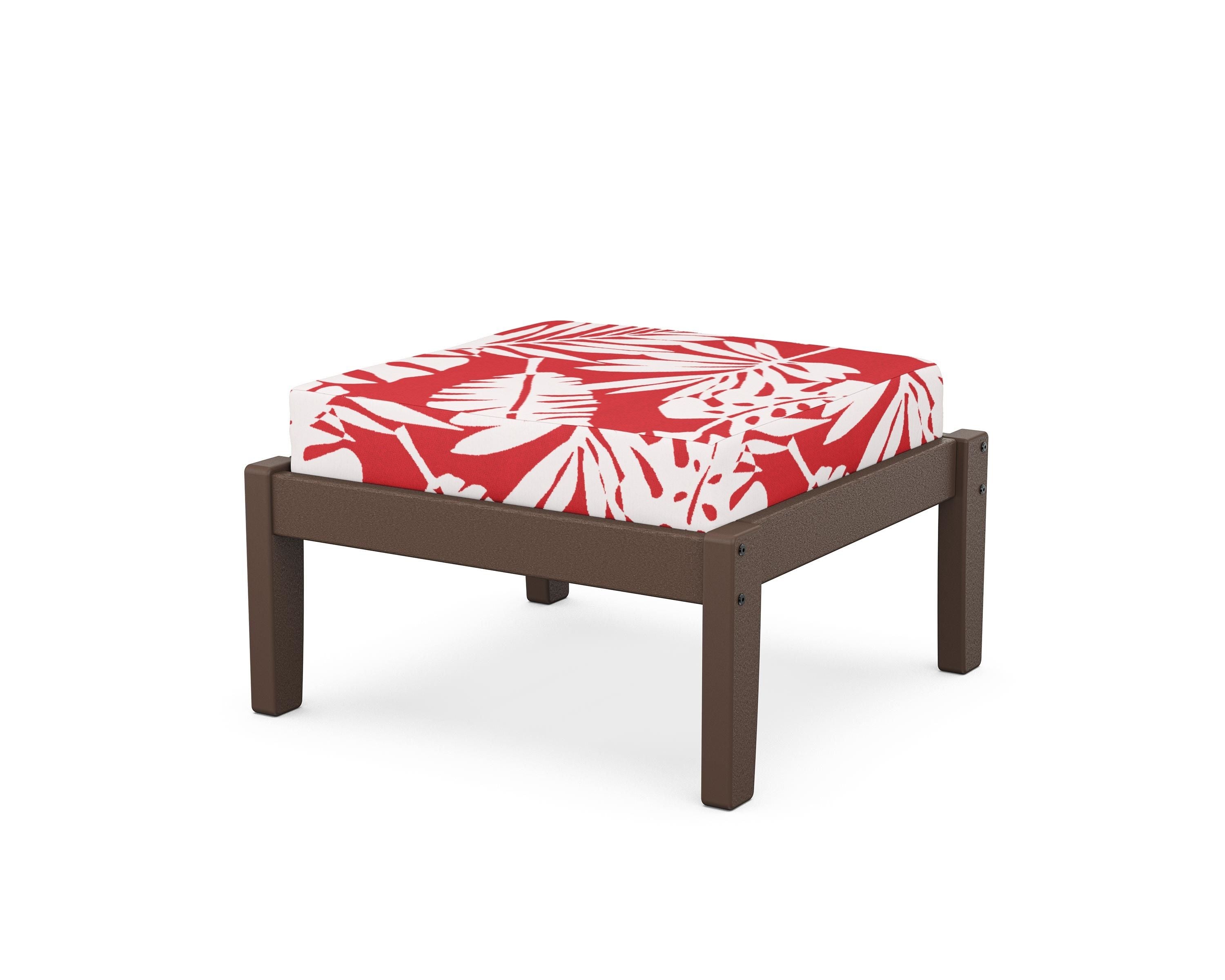 Unbranded Deep Seating Ottoman in Mahogany / Leaf Crimson