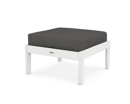 Country Living Cottage Deep Seating Ottoman in White / Spectrum Carbon