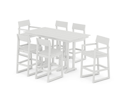 POLYWOOD® EDGE 7-Piece Farmhouse Bar Set in White