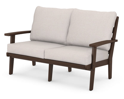 POLYWOOD® Grant Park Deep Seating Loveseat in Mahogany / Dune Burlap