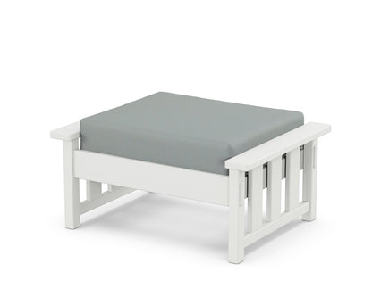 Martha Stewart by POLYWOOD® Acadia Deep Seating Ottoman in White / Spa