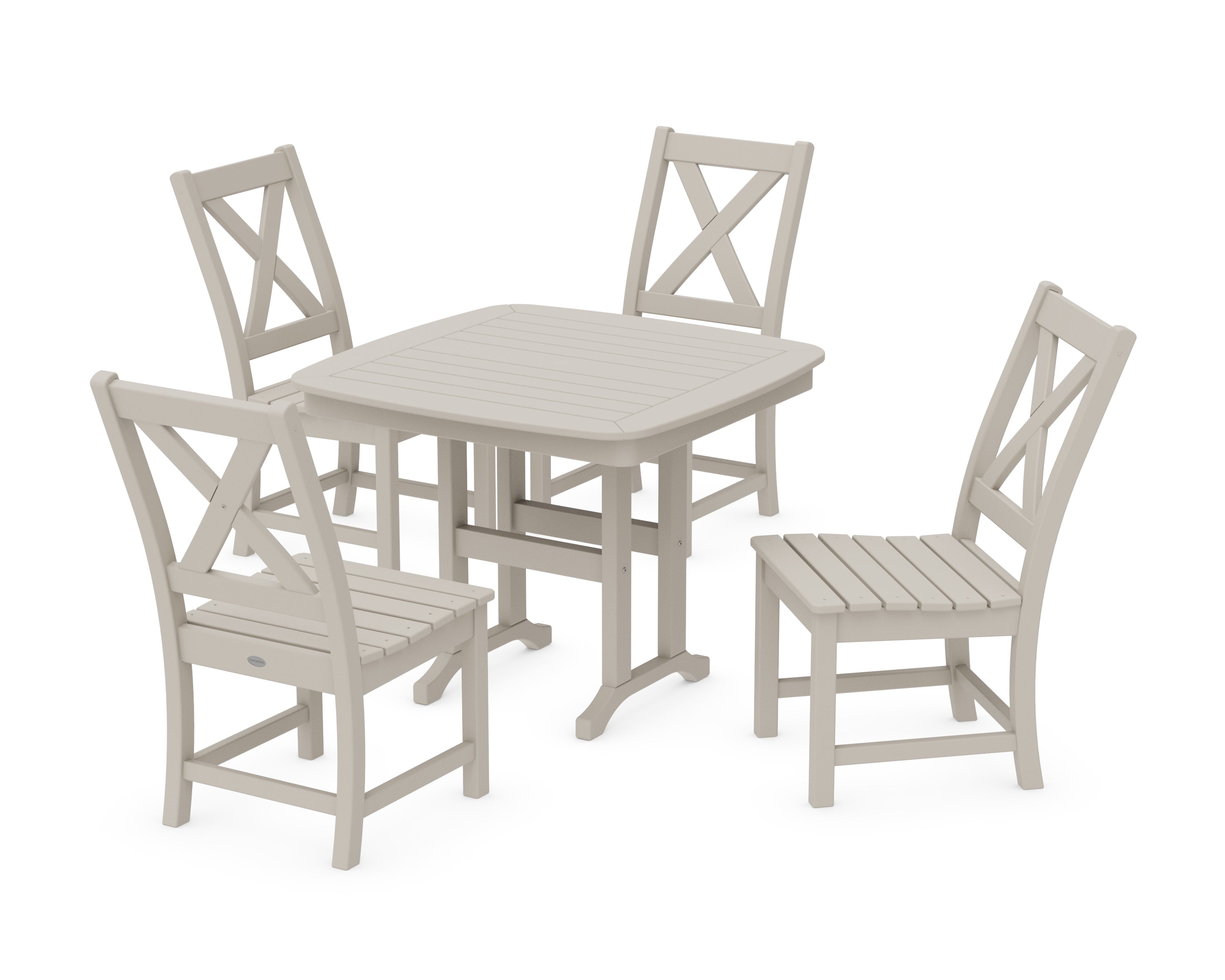 POLYWOOD® Braxton Side Chair 5-Piece Dining Set in Sand