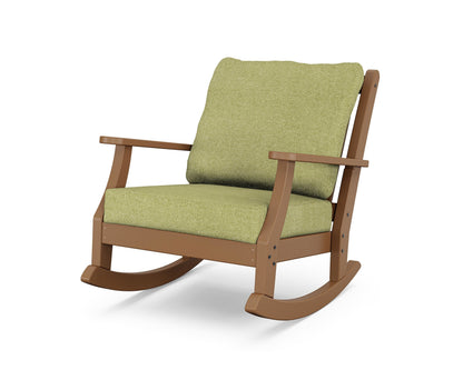 Country Living Wovendale Deep Seating Rocking Chair in Teak / Chartreuse Boucle
