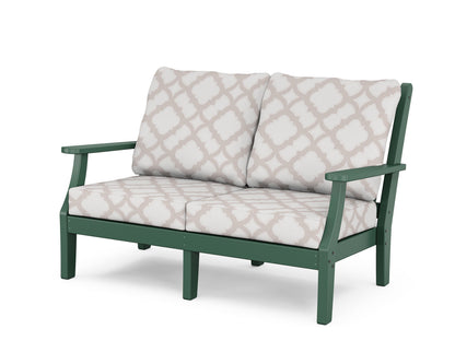 Country Living Wovendale Deep Seating Loveseat in Green / Trellis Dune Burlap