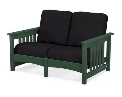 POLYWOOD® Club Mission Loveseat in Green / Midnight Linen