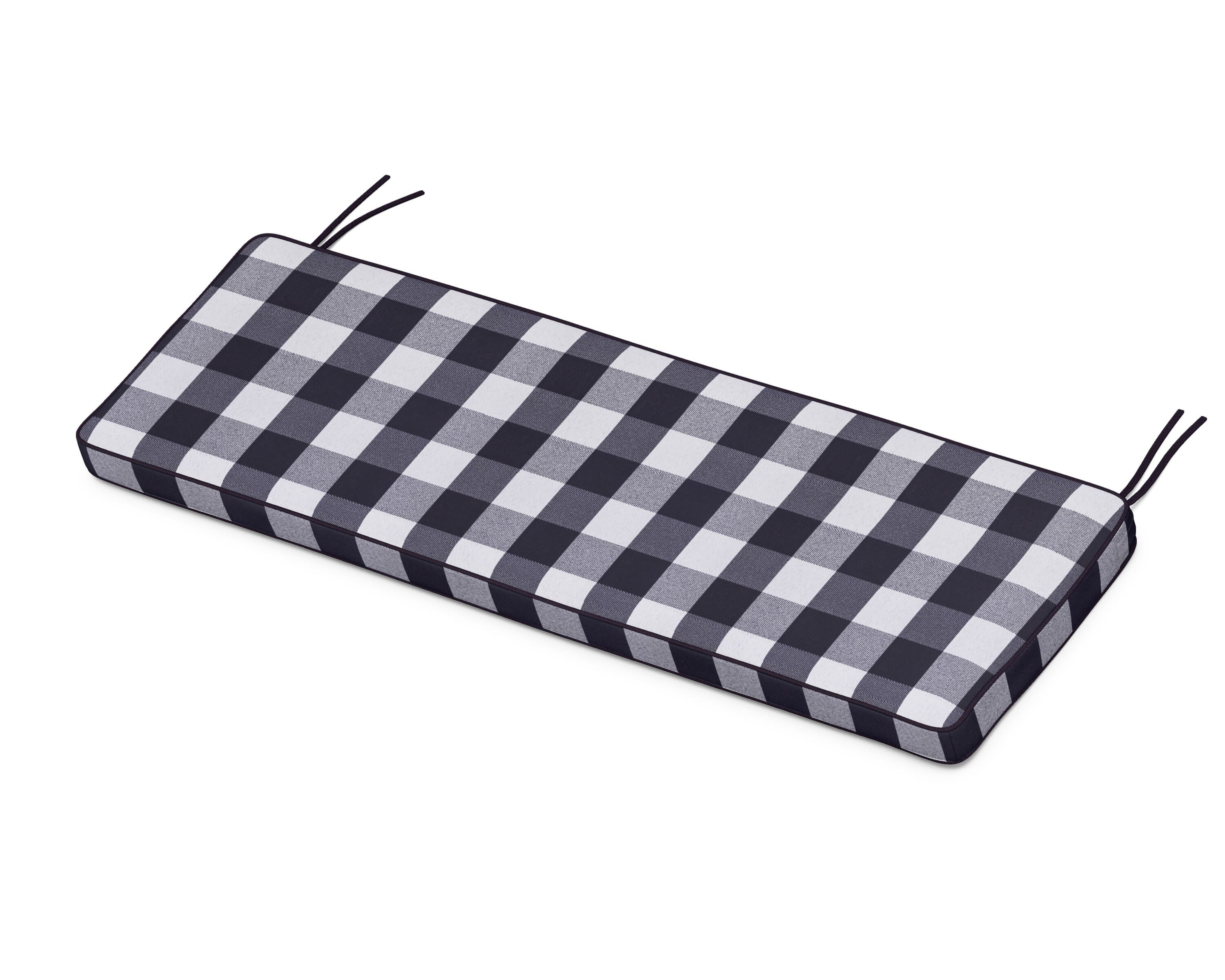Martha Stewart by POLYWOOD® Chinoiserie Bench Seat Cushion in Buffalo Plaid Navy