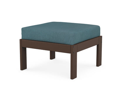 POLYWOOD® Vineyard Modular Ottoman in Mahogany / Ocean Teal
