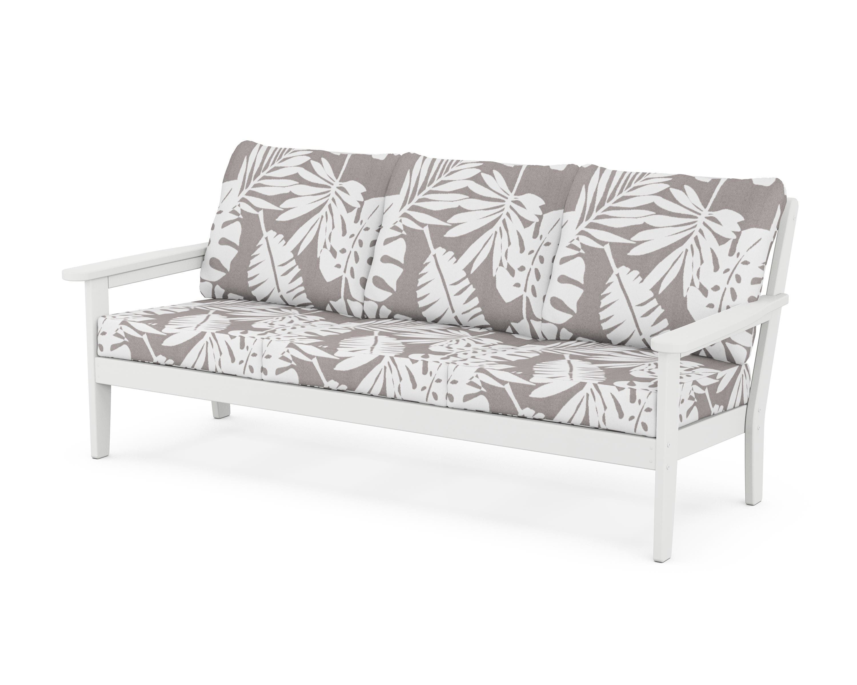 Country Living Cottage Deep Seating Sofa in White / Leaf Grey Mist