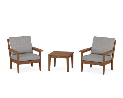 Country Living Cottage 3-Piece Deep Seating Set in Teak / Grey Mist